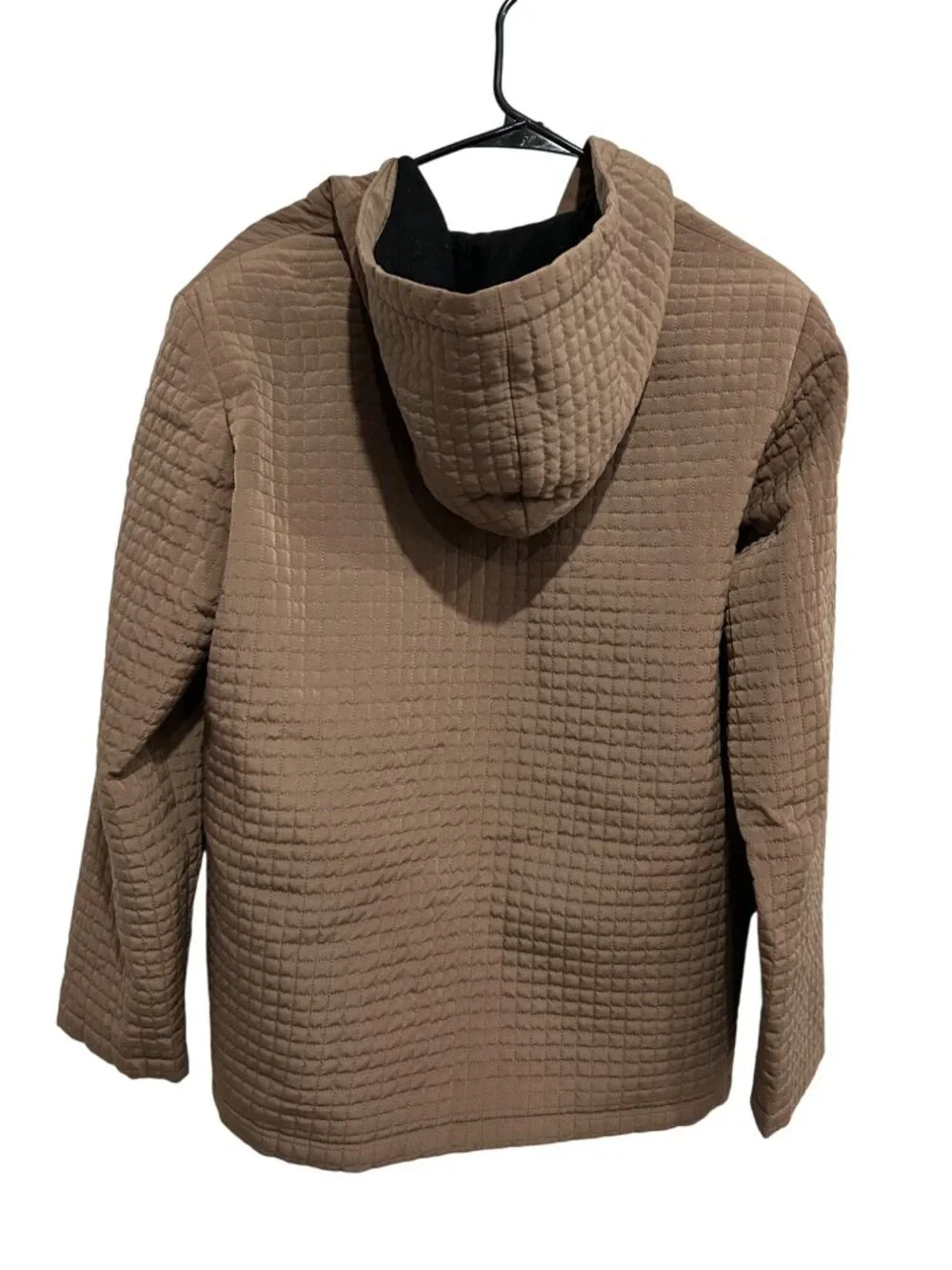 Esprit Large Brown Quilted Hooded Jacket Fall Outerwear Cozy Casual Outdoors